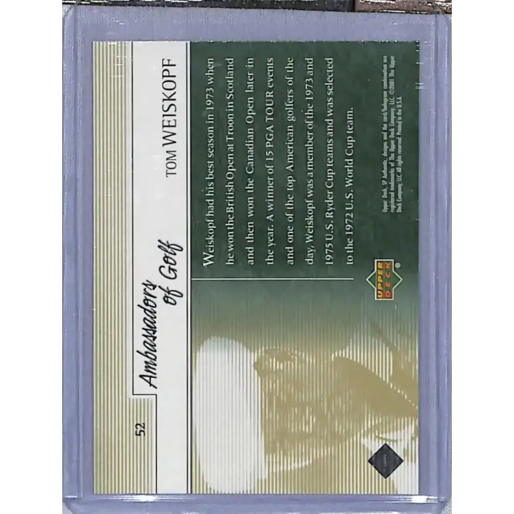 2001 Upper Deck SP Authentic Preview #52 Tom Weiskopf NM-MT Golf Card - Other