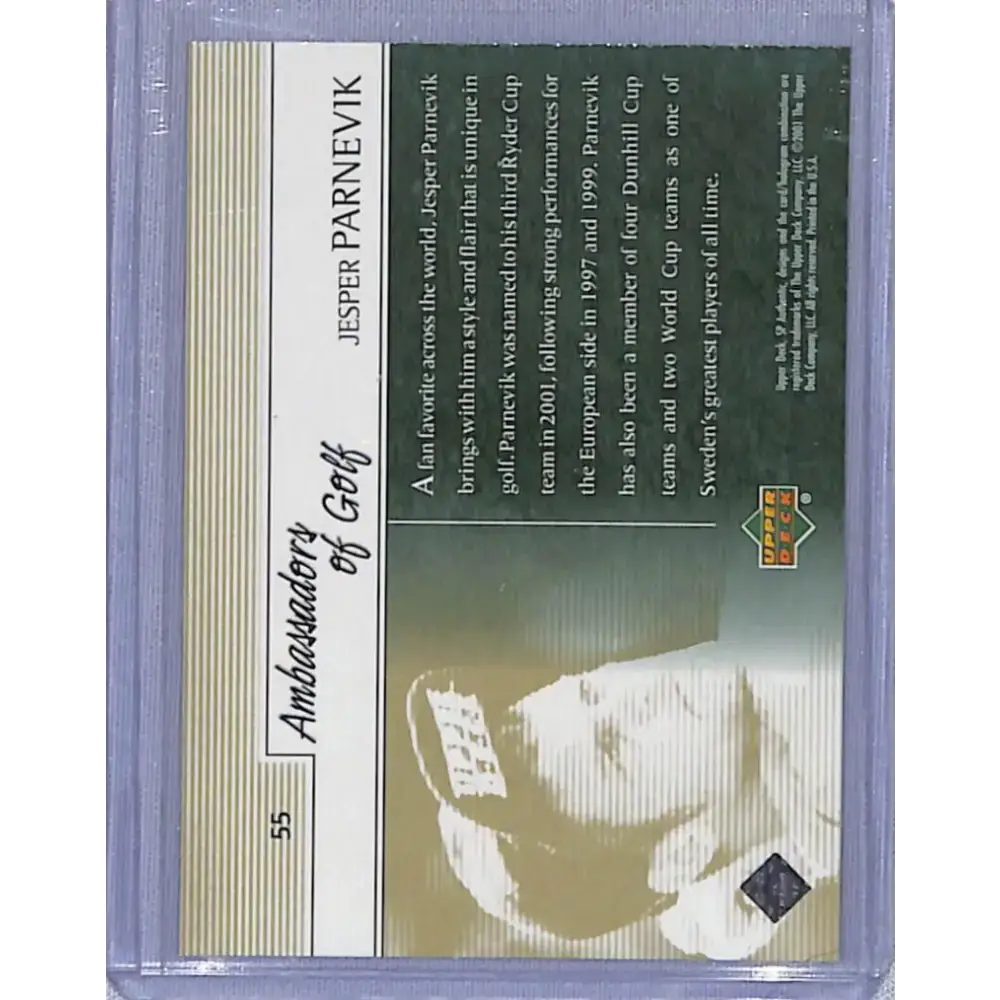 2001 Upper Deck SP Authentic Preview #55 Jesper Parnevik NM-MT Golf Card - Other