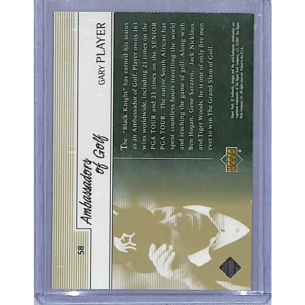 2001 Upper Deck SP Authentic Preview #58 Gary Player NM-MT Golf Card - Other