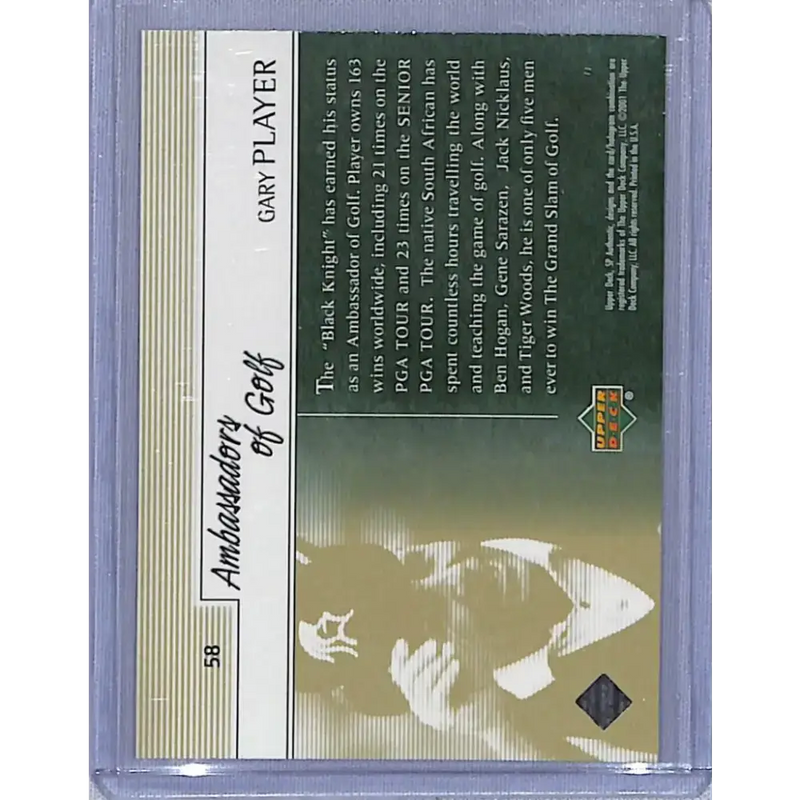 2001 Upper Deck SP Authentic Preview #58 Gary Player NM-MT Golf Card - Other