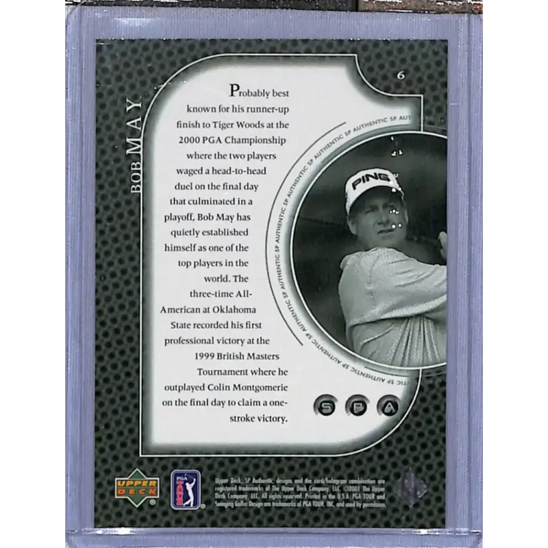 2001 Upper Deck SP Authentic Preview #6 Bob May NM-MT Golf Card - Other