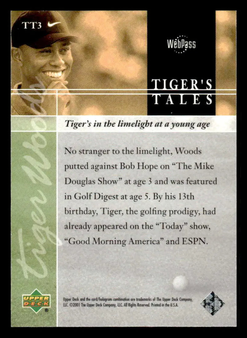 2001 Upper Deck #TT3 Tiger Woods Tiger’s Tales - Other