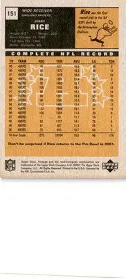 2001 Upper Deck Vintage #151 Jerry Rice - Football Card Single