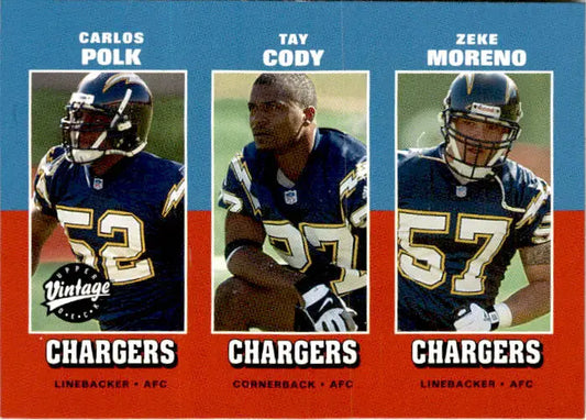 2001 Upper Deck Vintage #285 Carlos Polk / Tay Cody / Zeke Moreno - Football Card Single