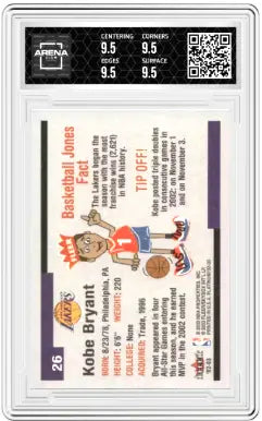 2002-03 Fleer Platinum Kobe Bryant #26 Basketball Arena Club 9.5