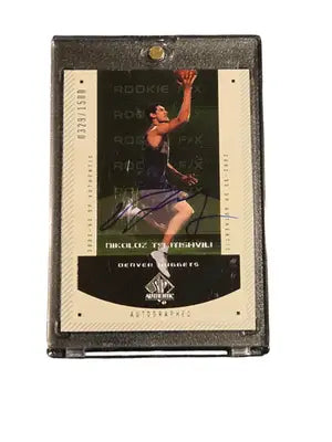 2002-03 SP Authentic Nikoloz Tskitishvili Rookie Autograph 0329/1500 Denver - Basketball Card Single