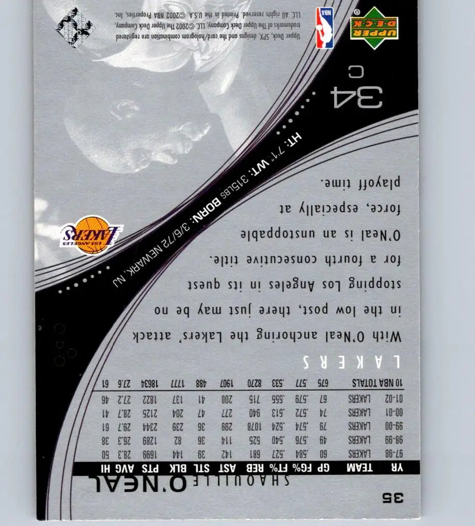 2002-03 SPx #35 Shaquille O’Neal - Basketball Card Single