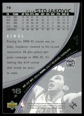 2002-03 Upper Deck Peja Stojakovic #72 Basketball - Basketball Card Single