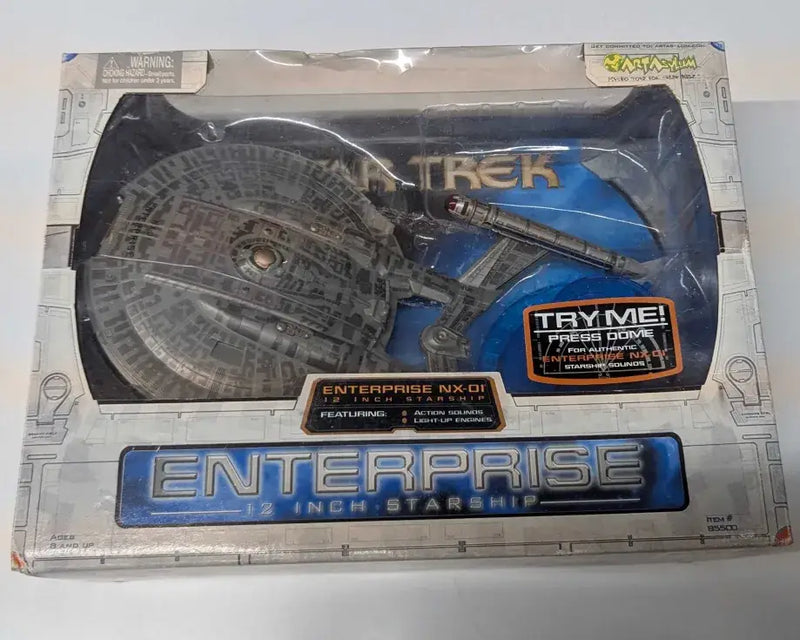 Packaged Art Asylum Star Trek Enterprise NX-01 12-inch starship toy with sound and light features