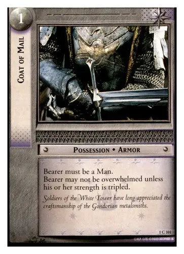 2002 Decipher LOTR Lord Of The Rings TCG Coat Of Mail 1C101 ID:39451 - TCG Card Single