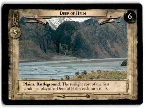 Original gloss Deep of Helm trading card from Decipher LOTR Lord of the Rings TCG