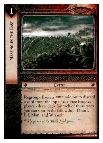 Trading card from Decipher LOTR Lord Of The Rings TCG Massing In The East