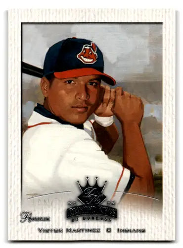 Original gloss baseball trading card of Victor Martinez Donruss Diamond Kings Indians