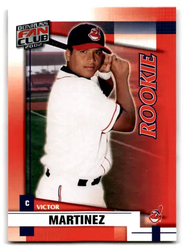 2002 Donruss Fan Club Victor Martinez rookie baseball card displayed in product listing