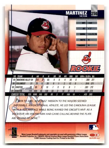 Victor Martinez 2001 Donruss Fan Club rookie card Indians NM-MT collectible