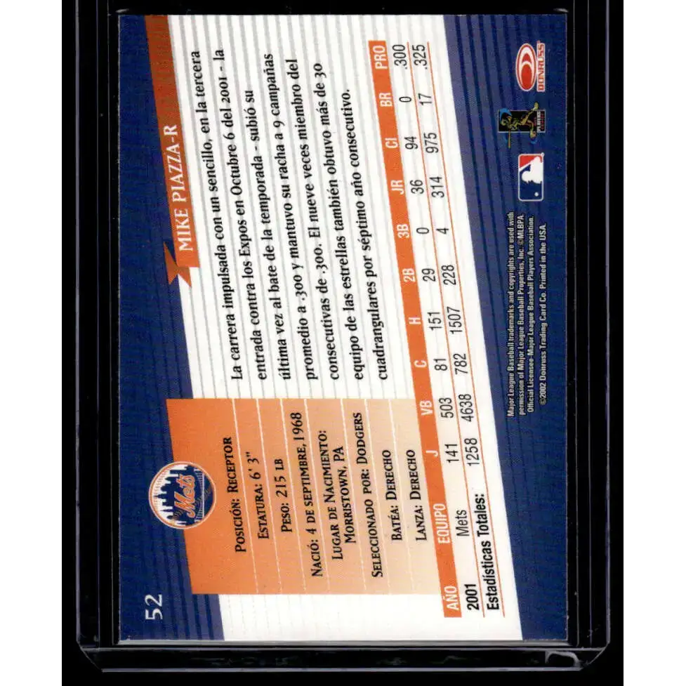 2002 Donruss Super Estrellas #52 Mike Piazza EX/NM New York Mets Baseball Card - Baseball Card Single