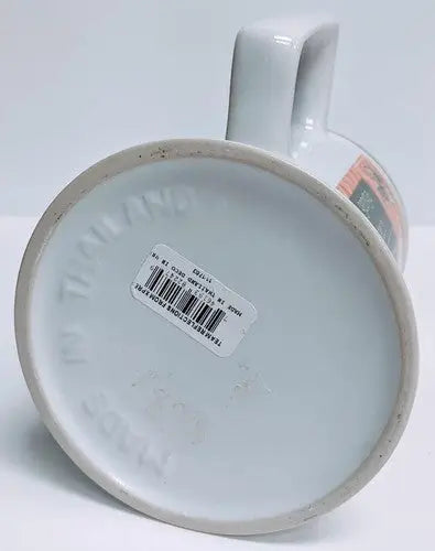 White ceramic mug with handle for Tech NCAA Stein, Encore Georgia Tech, Yellow Jackets