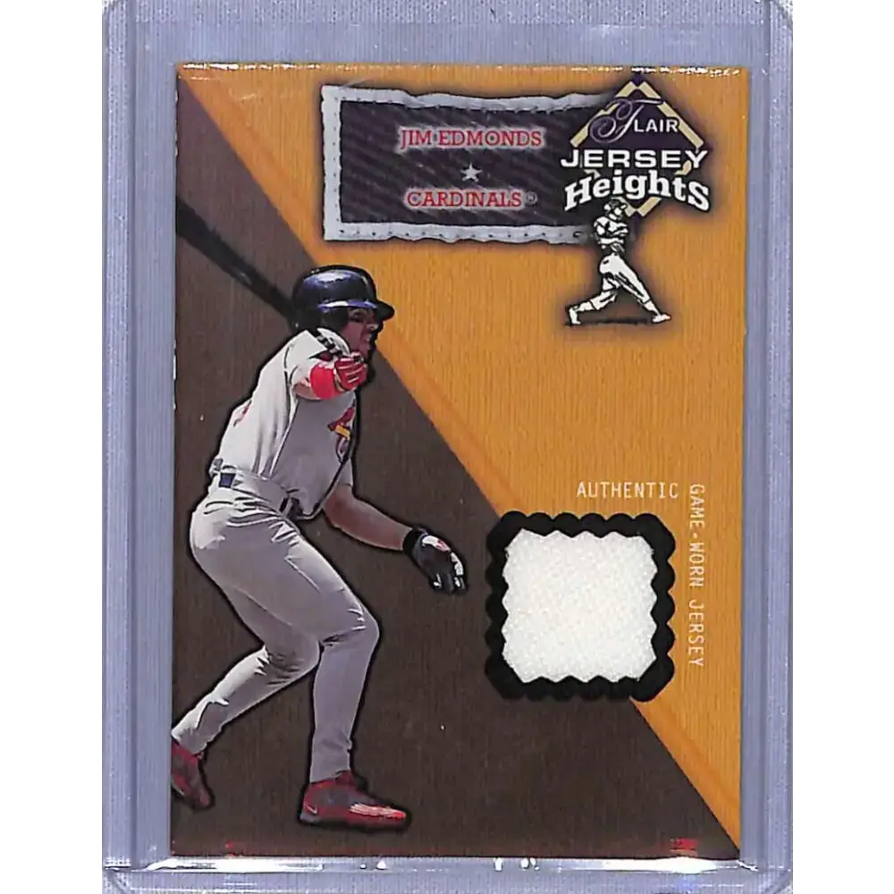 2002 Flair #NNO Jim Edmonds Jersey Heights NM-MT Baseball Card - Baseball Card Single