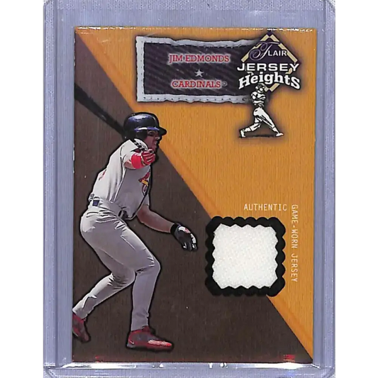2002 Flair #NNO Jim Edmonds Jersey Heights NM-MT Baseball Card - Baseball Card Single
