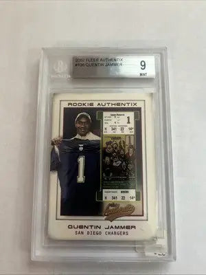 Graded Quentin Jammer rookie trading card from Fleer Authentix 2002 series