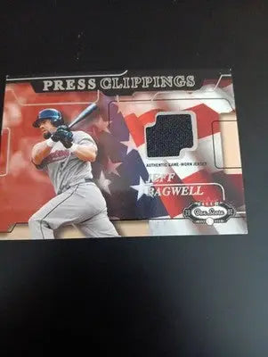 2002 Fleer Box Score - Press Clippings. Jeff Bagwell jersey relic. Astros. NRMT - Baseball Card Single