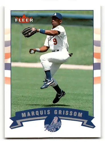 Original gloss Fleer Gold Backs Marquis Grissom Dodgers baseball card 2002 Fleer Gold