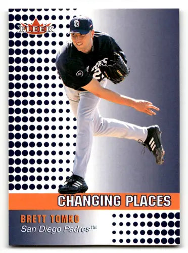 Original gloss baseball card from Fleer Gold Backs 2002 Fleer Gold series featuring Brett Tomko