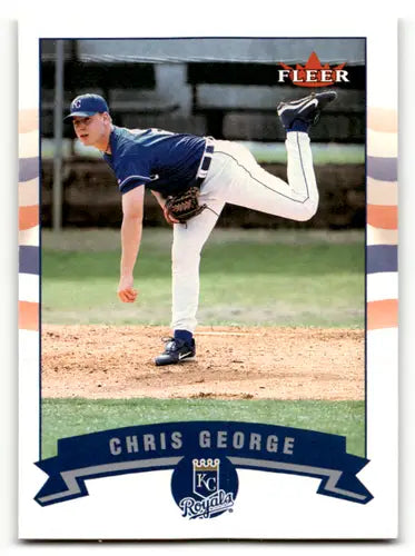 2002 Fleer Gold Backs Chris George baseball card with original gloss and Royals ID 61379