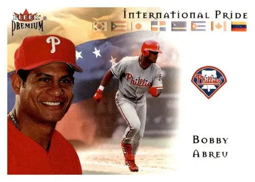 Bobby Abreu baseball card 2002 Fleer Premium International Pride EX original gloss