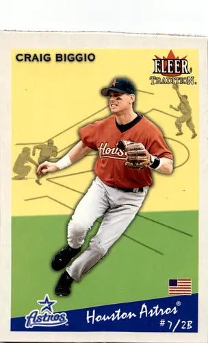 2002 Fleer Tradition Craig Biggio baseball card with original gloss and star player image