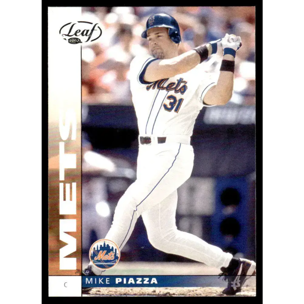 2002 Leaf #86 Mike Piazza EX/NM New York Mets Baseball Card - Baseball Card Single