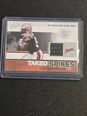 2002 Pacific Atomic #20 Takeo Spikes Game-Worn Jerseys - Football Card Single