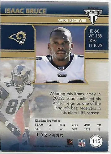 2002 Pacific Private Stock Titanium Postseason Edition #115 Isaac Bruce ID:28163 - Football Card Single