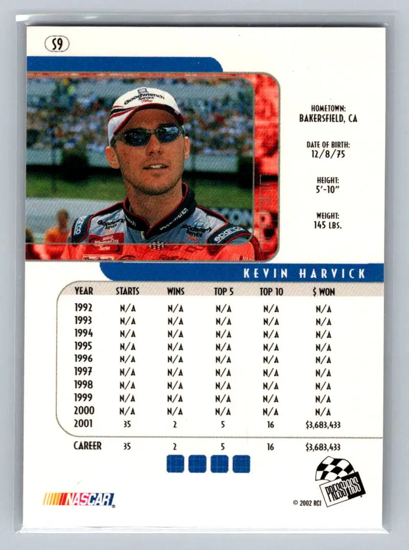 2002 Press Pass Eclipse #S9 Kevin Harvick Solar Eclipse Richard Childress Racing - Racing Card Single