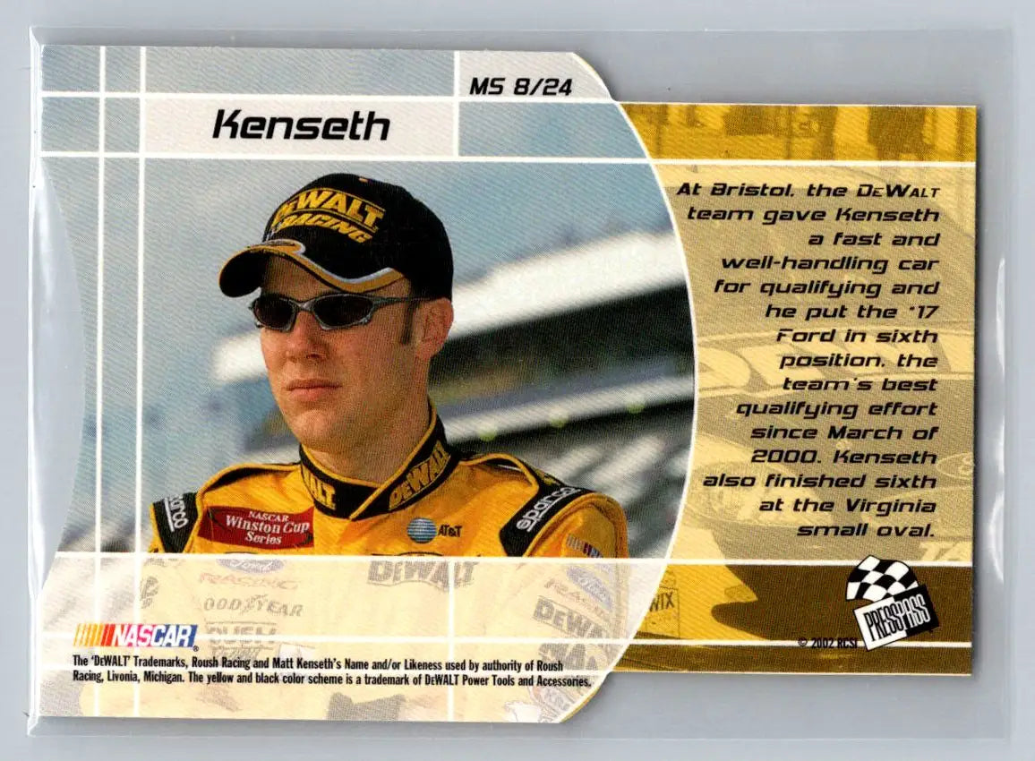 2002 Press Pass VIP #MS 8 Matt Kenseth Making The Show Roush Racing - Racing Card Single