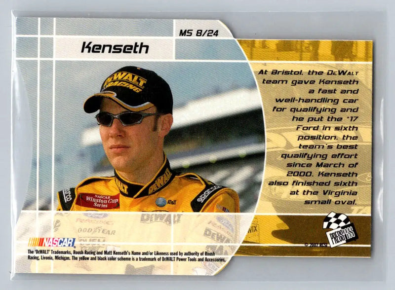 2002 Press Pass VIP #MS 8 Matt Kenseth Making The Show Roush Racing - Racing Card Single
