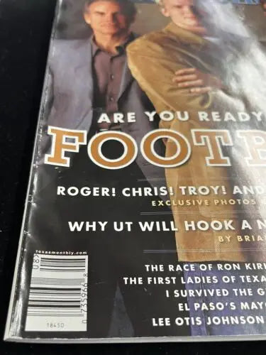 Texas Monthly magazine August 2002 featuring Football and legends Aikman, Simms, Staubach