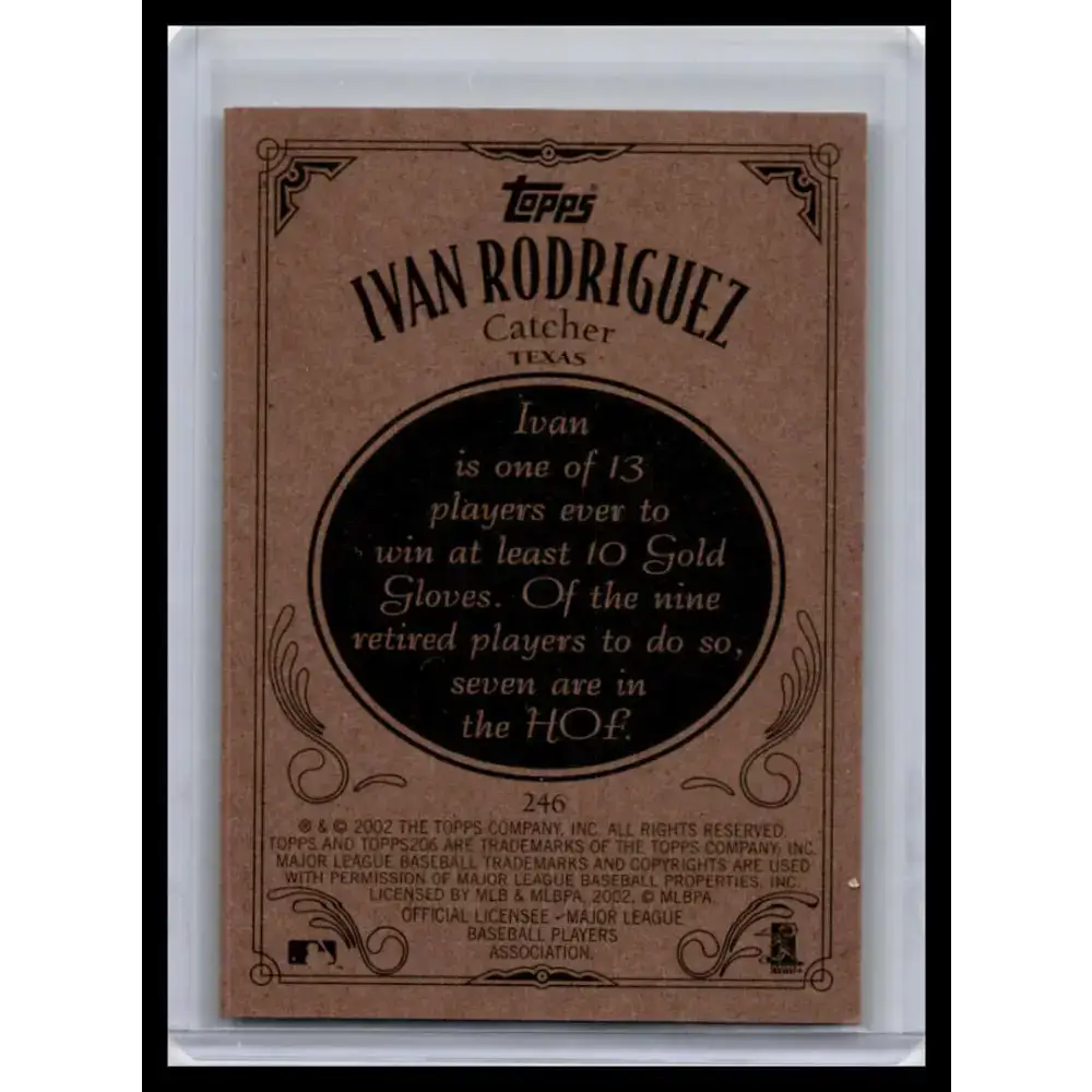 2002 Topps 206 #246b Ivan Rodriguez NM-MT Texas Rangers Baseball Card - Baseball Card Single