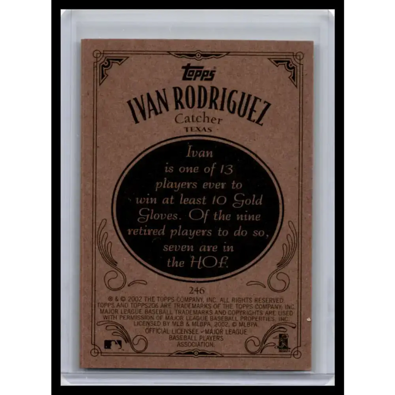 2002 Topps 206 #246b Ivan Rodriguez NM-MT Texas Rangers Baseball Card - Baseball Card Single