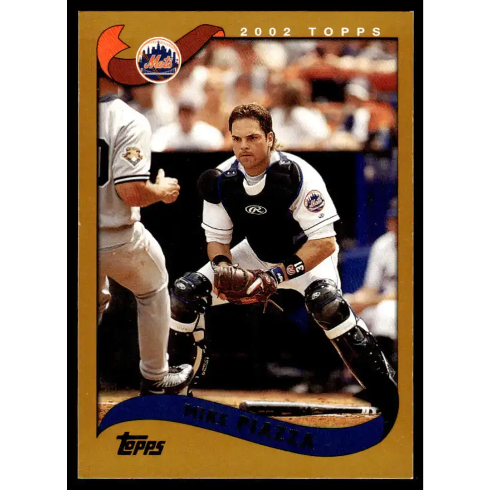 2002 Topps #490 Mike Piazza EX/NM New York Mets Baseball Card - Baseball Card Single