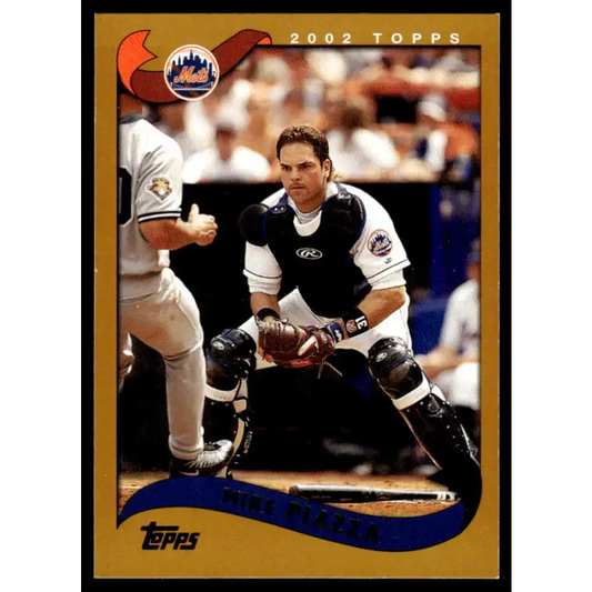 2002 Topps #490 Mike Piazza EX/NM New York Mets Baseball Card - Baseball Card Single