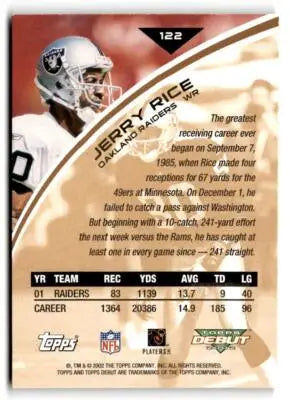 2002 Topps Debut #122 Jerry Rice - Football Card Single