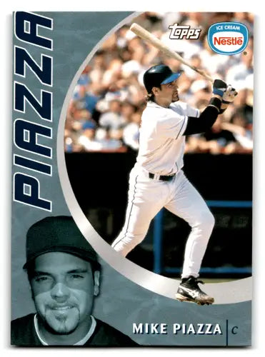 Original gloss of Mike Piazza baseball card from 2002 Topps Nestle collection