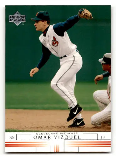 Original gloss 2002 Upper Deck Omar Vizquel baseball card Indians ID 59441