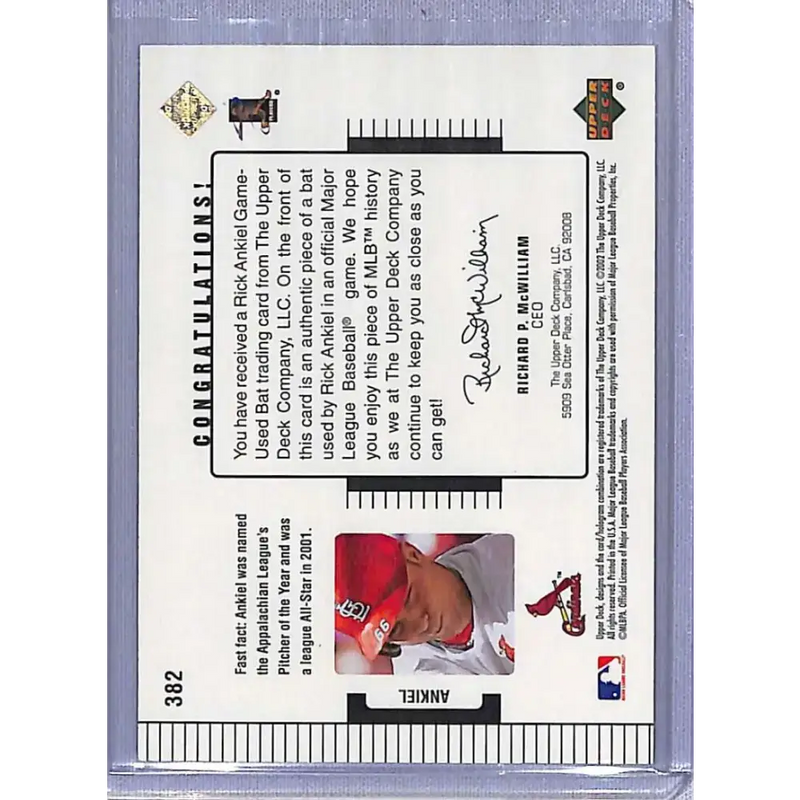 2002 Upper Deck Diamond Connection #382 Rick Ankiel #/775 NM-MT Baseball Card - Baseball Card Single