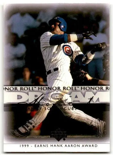 2002 Upper Deck Honor Roll Sammy Sosa baseball card with original gloss from Cubs collection