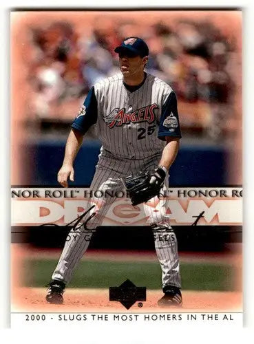 Baseball card featuring Troy Glaus from 2002 Upper Deck Honor Roll Anaheim Angels