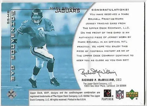 2002 Upper Deck MVP Souvenirs #SSMB Mark Brunell NM-MT MEM Jaguars - Football Card Single