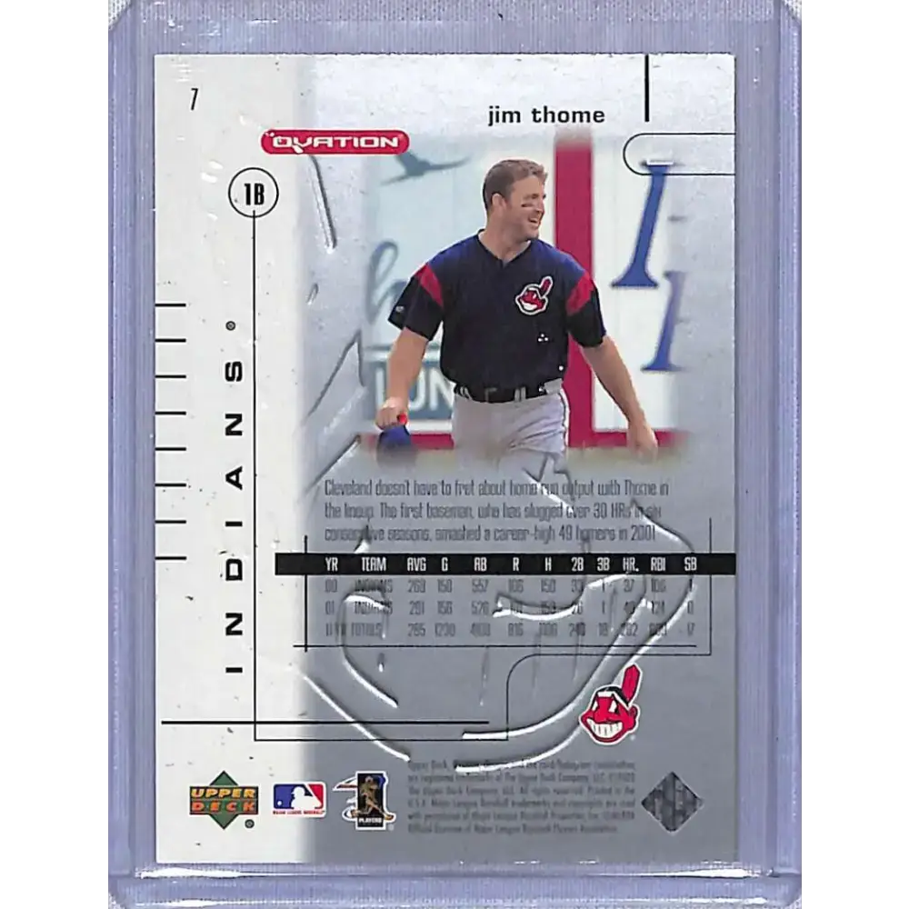 2002 Upper Deck Ovation #7 Jim Thome Silver NM-MT Baseball Card - Baseball Card Single