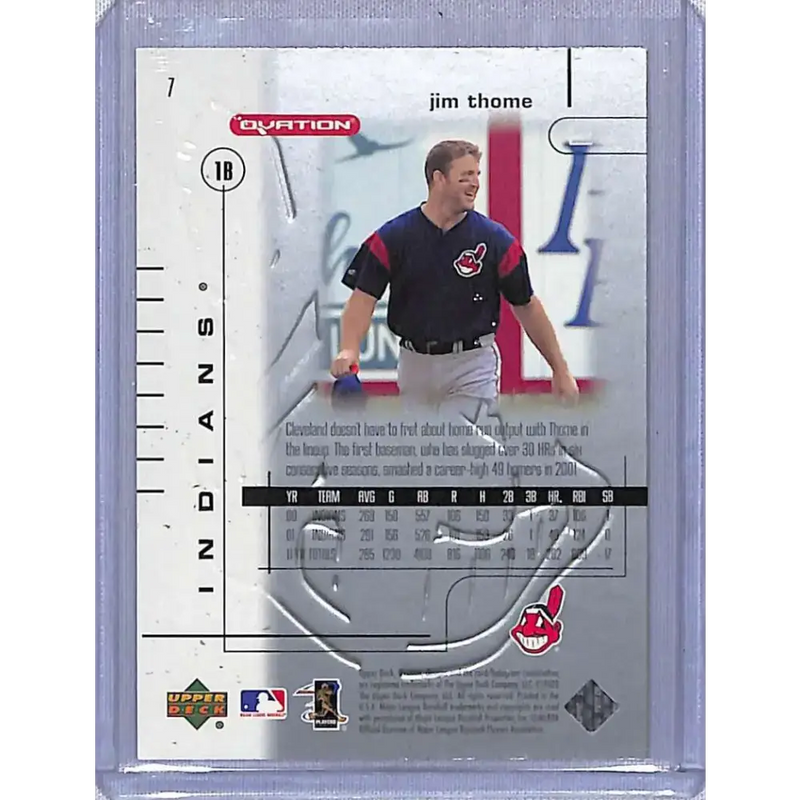 2002 Upper Deck Ovation #7 Jim Thome Silver NM-MT Baseball Card - Baseball Card Single